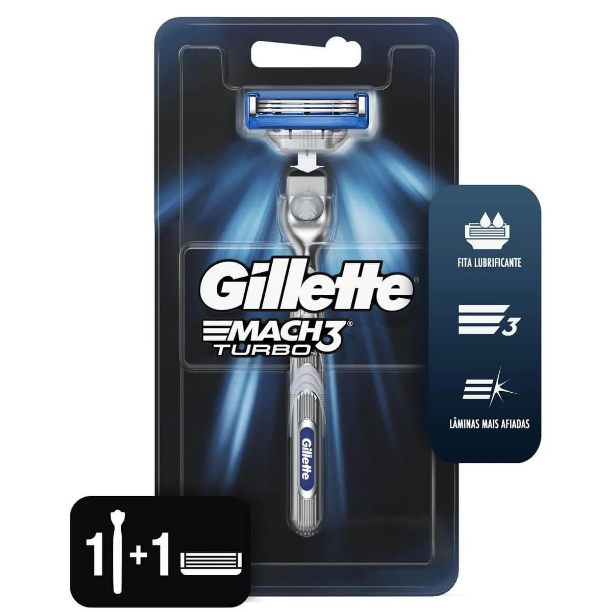 Gillette Mach3 Turbo Barbeador com 1 unidade