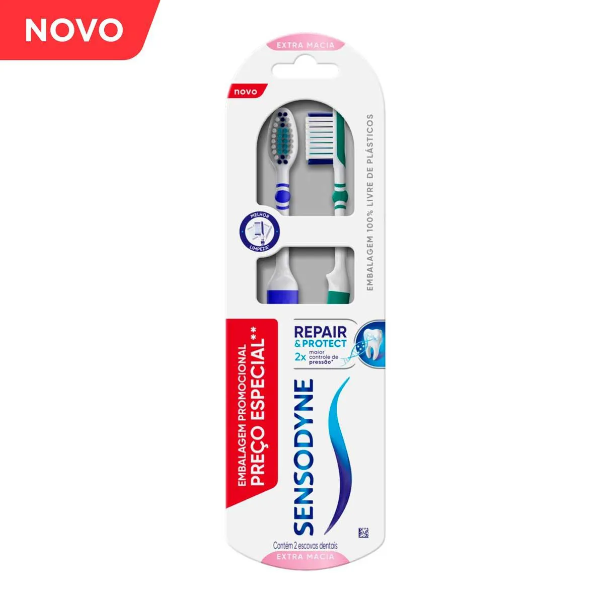 Escova de Dente Sensodyne Repair & Protect Extramacia com 2 unidades