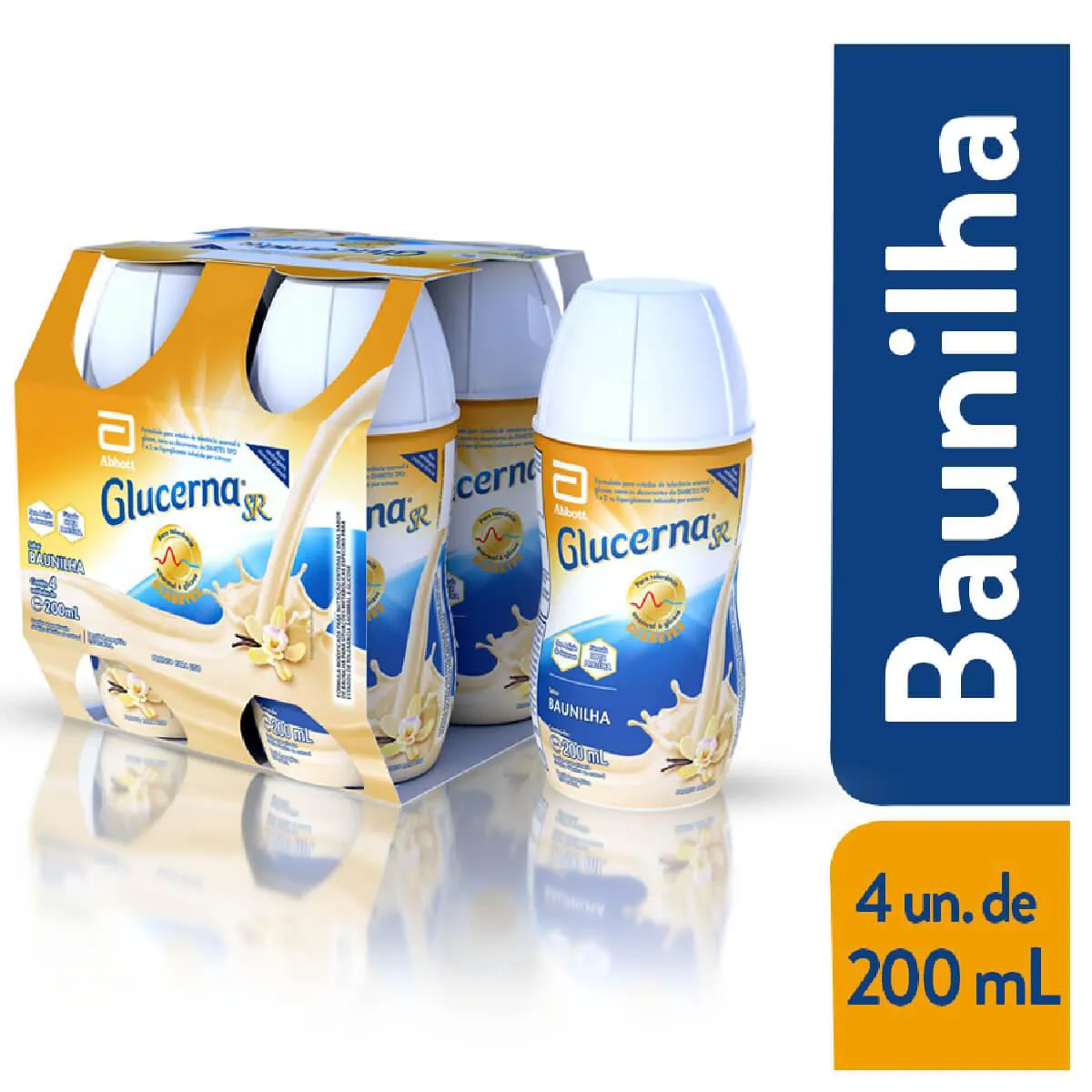 Kit Suplemento Alimentar Glucerna SR Sabor Baunilha 4 unidades 200ml