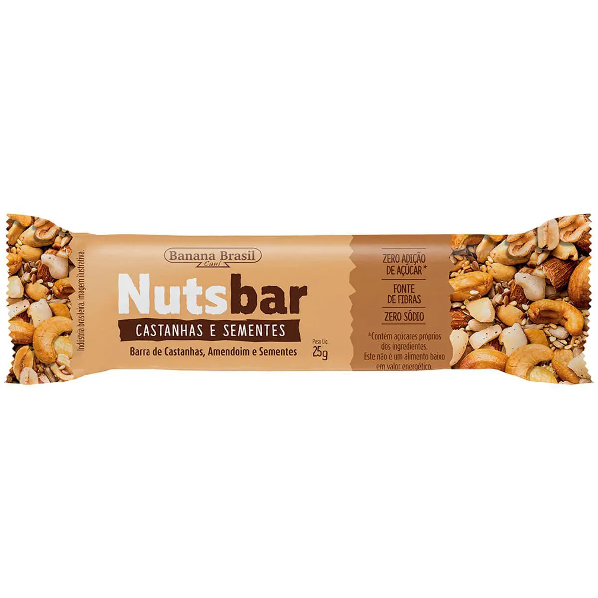 Barra de Cereal Nutsbar Sabor Castanhas e Sementes com 25g