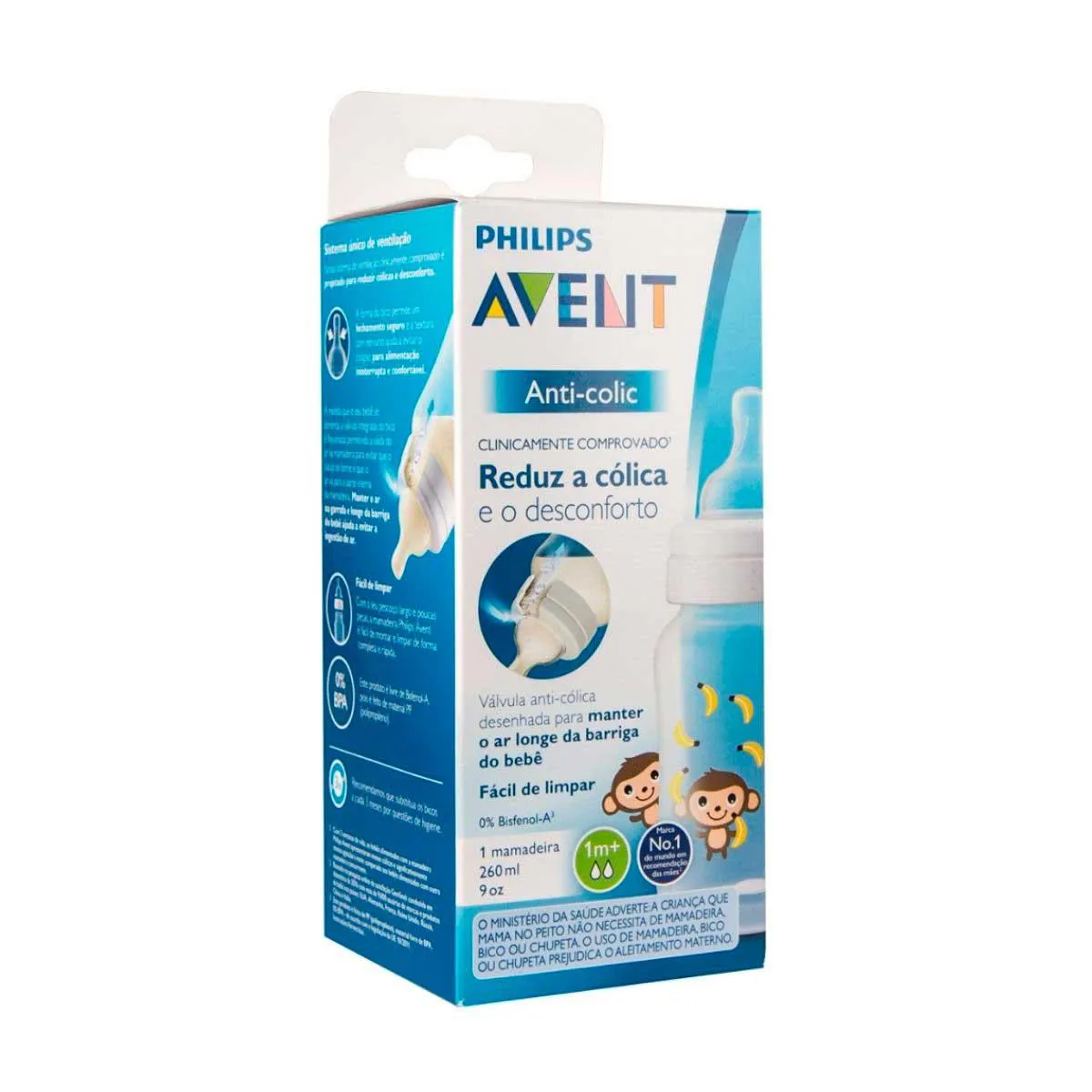 Mamadeira Anti-Colic Avent Philips Macaco com Sistema Anticólicas com 1 unidade