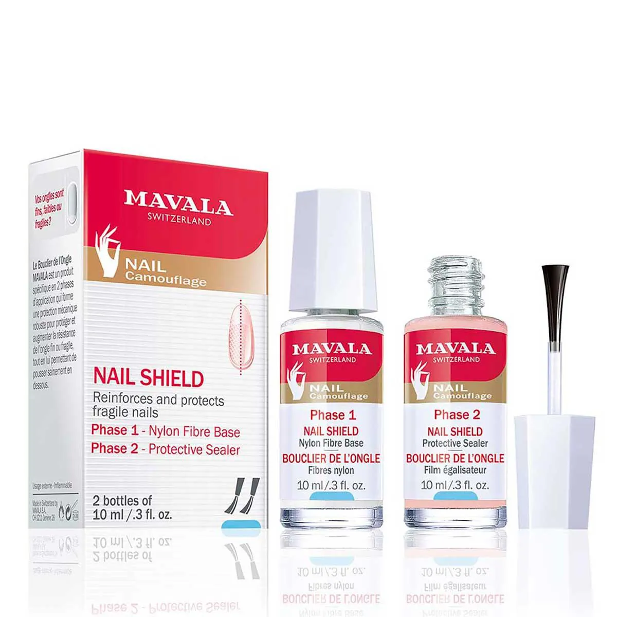 Fortificante para Unhas Mavala Nail Shield 2 Passos com 10ml