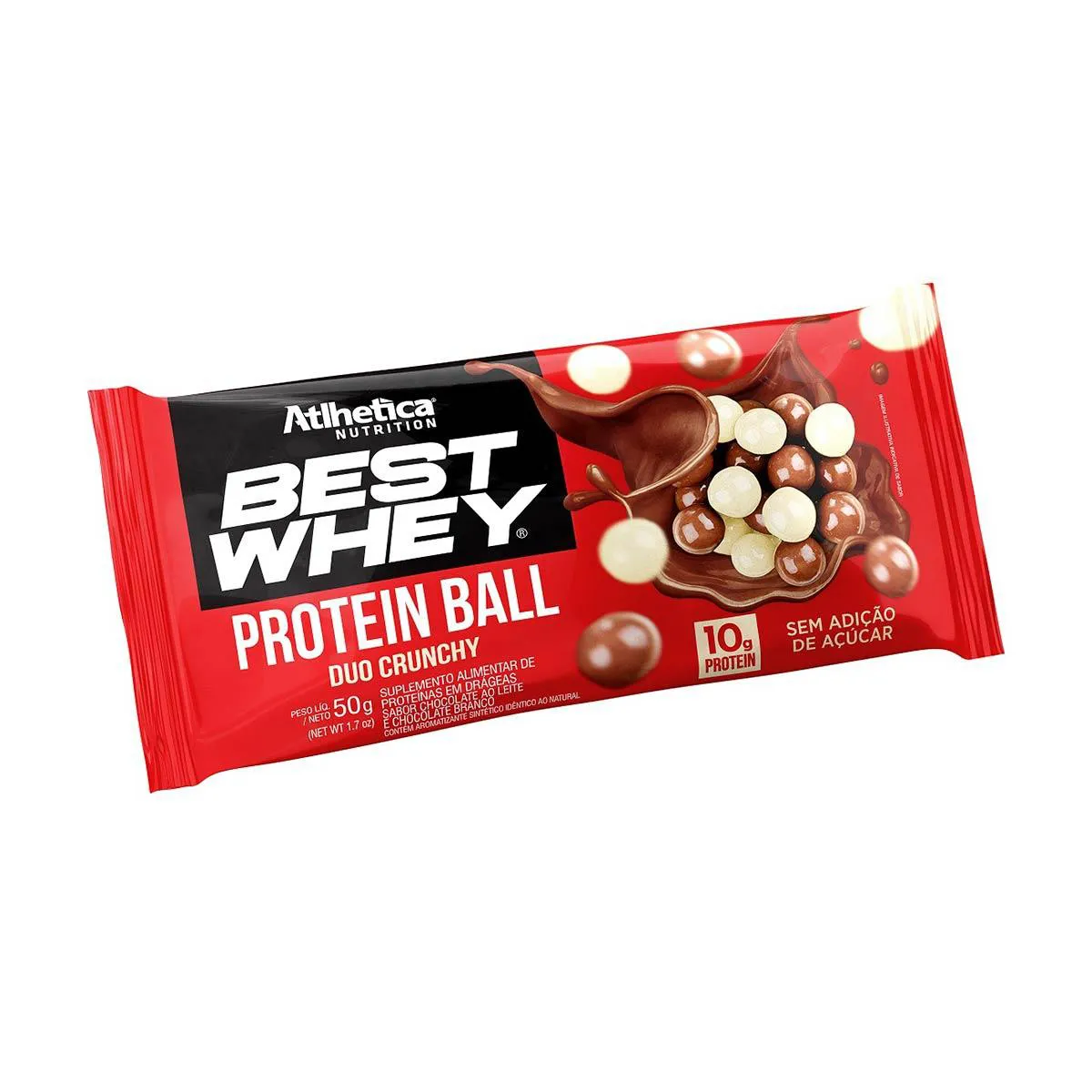 Bolinhas de Proteína Best Whey Protein Ball Atlhetica Nutrition Duo Chocolate ao Leite 50g