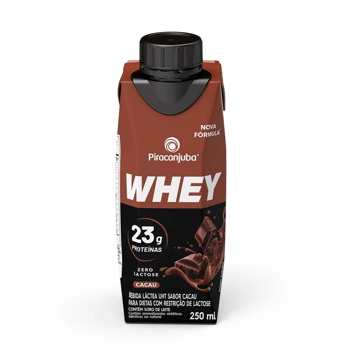 Whey Zero Lactose Piracanjuba Bebida Láctea Sabor Cacau com 250ml