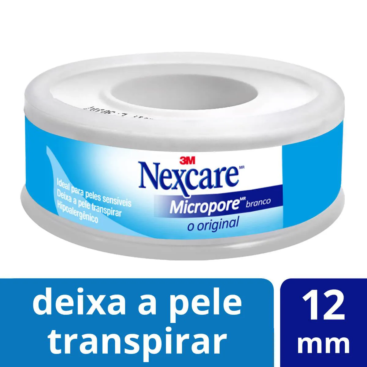 Fita Micropore Nexcare Original Branca com 1 rolo de 12mmx4,5m