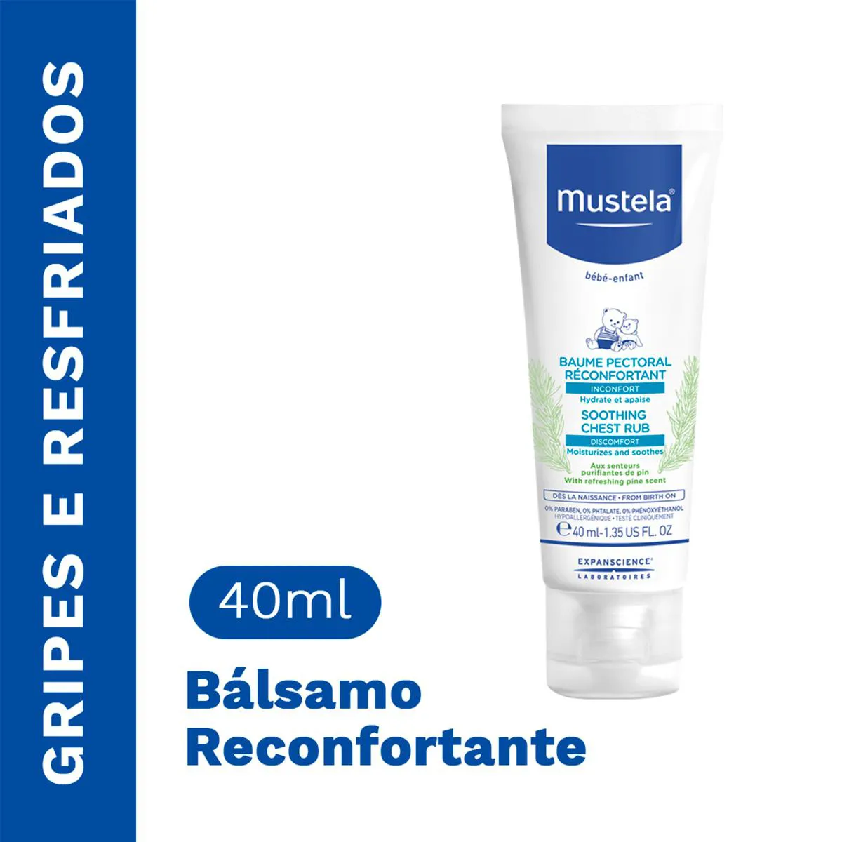 Bálsamo Reconfortante Mustela para Massagem Peitoral em Bebês 40ml