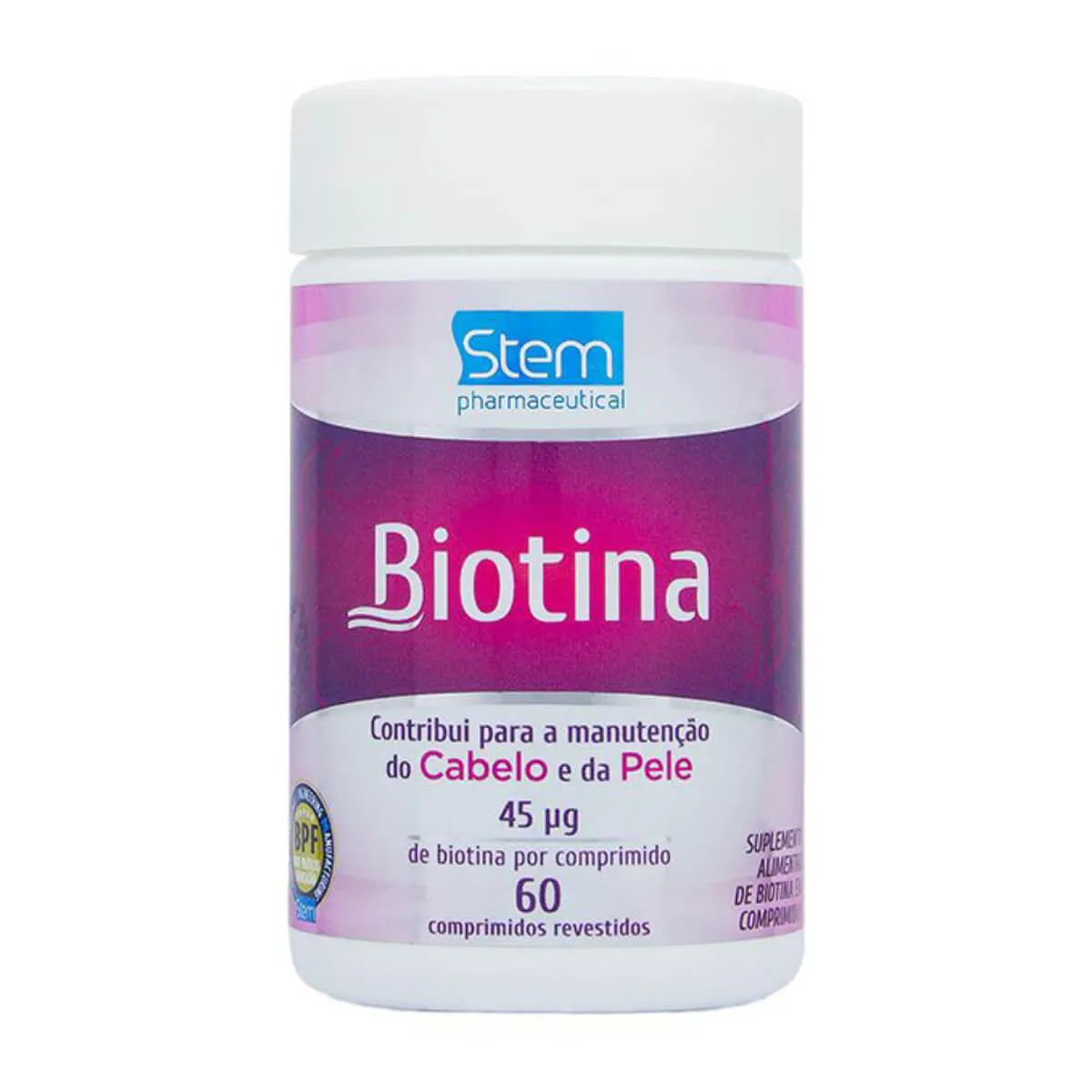 Suplemento Alimentar Biotina para Cabelo e Pele com 60 comprimidos ...