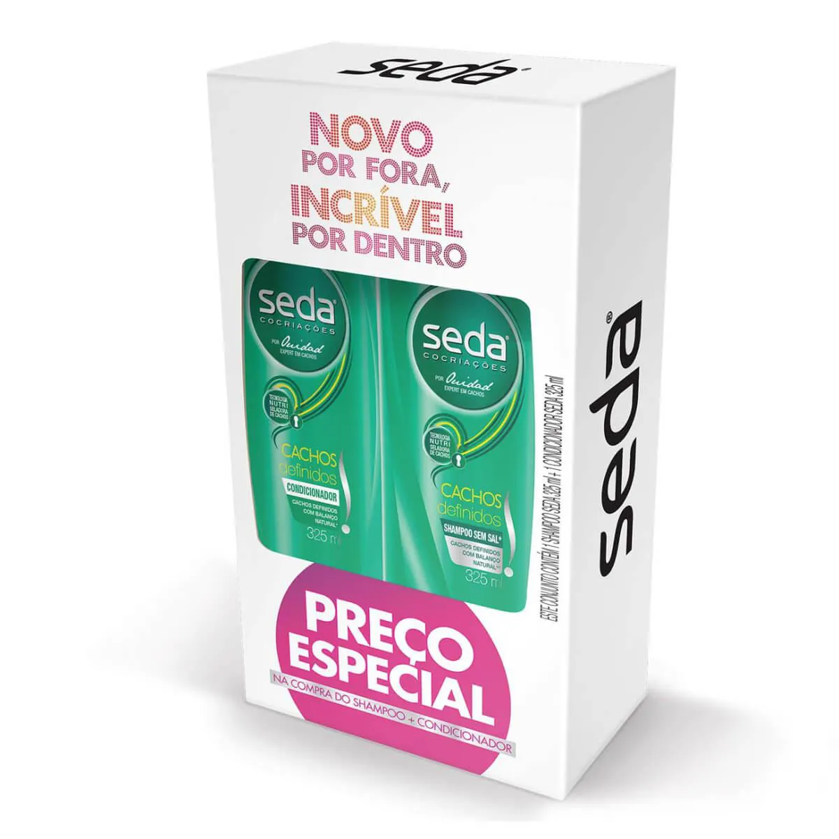 Kit Seda Cachos Definidos Shampoo 325ml + Condicionador 325ml 