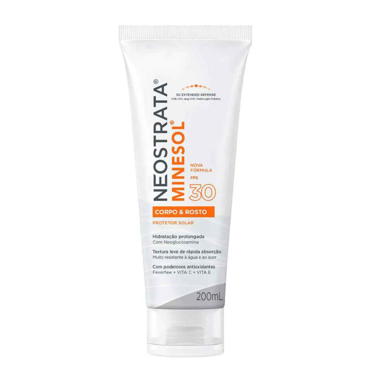 Protetor Solar Facial e Corporal Fluido Hidratante FPS 30 Neostrata Minesol 200ml