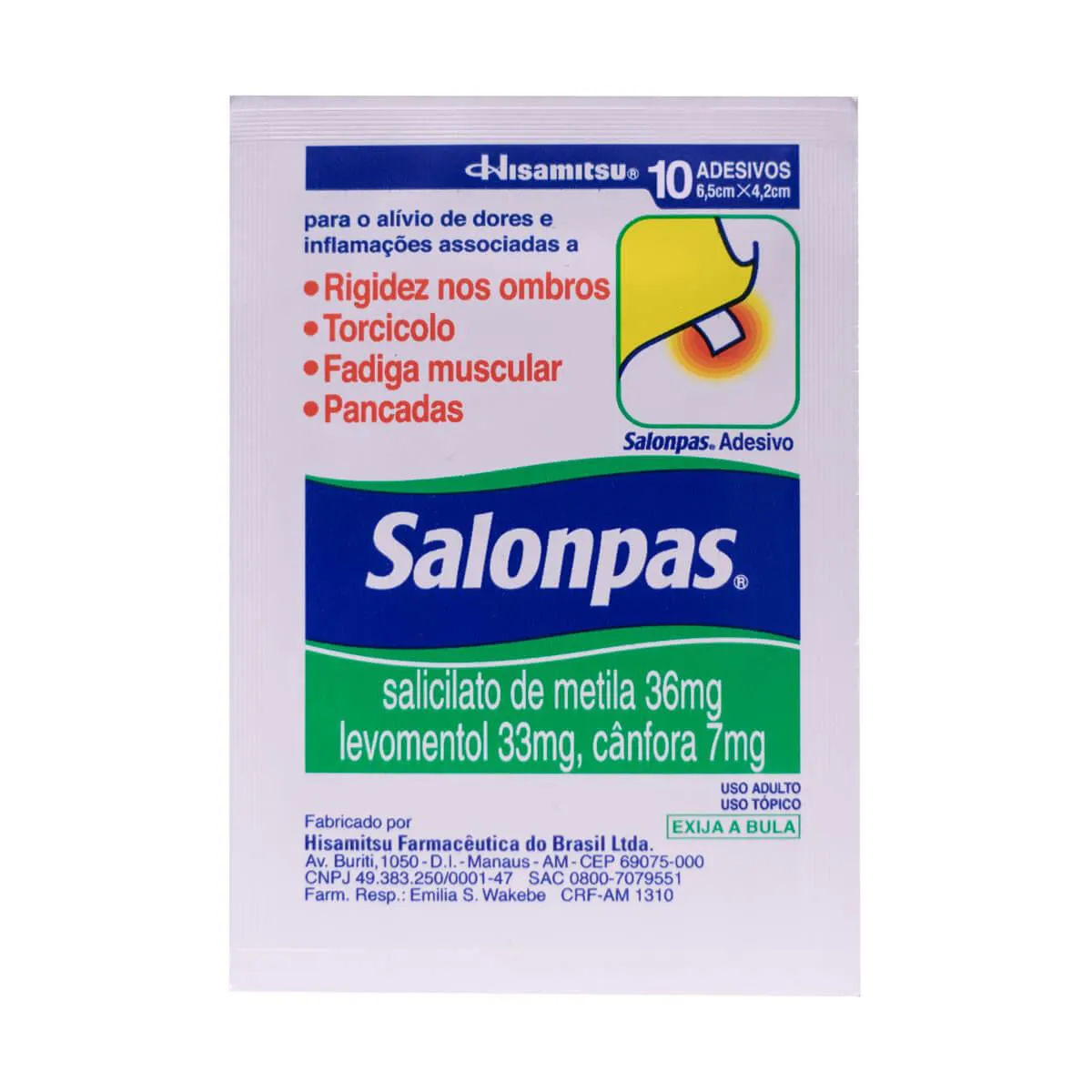 Adesivo Salonpas Pequeno 10 unidades