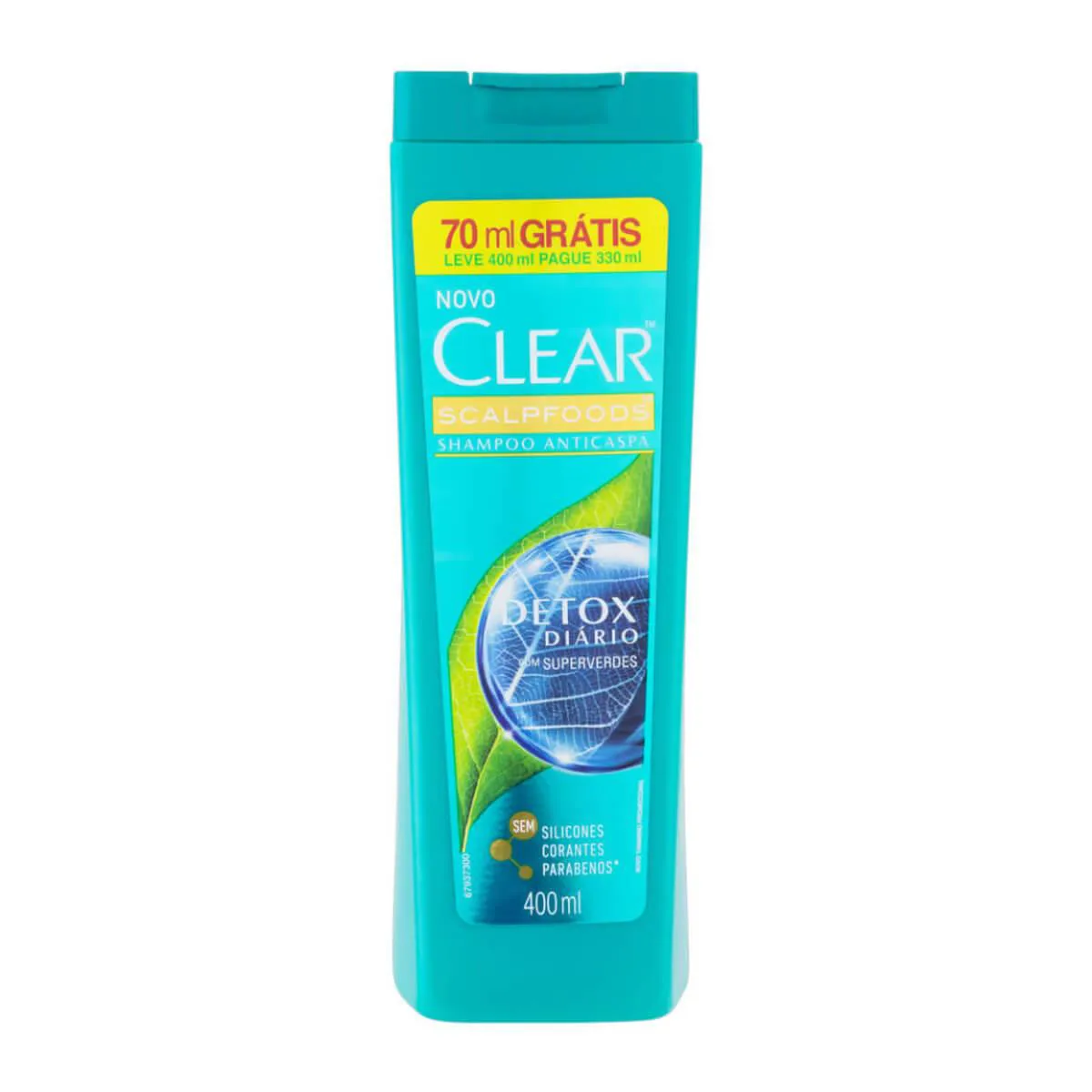 Shampoo Anticaspa Clear Men Scalpfoods Detox Diário 400ml