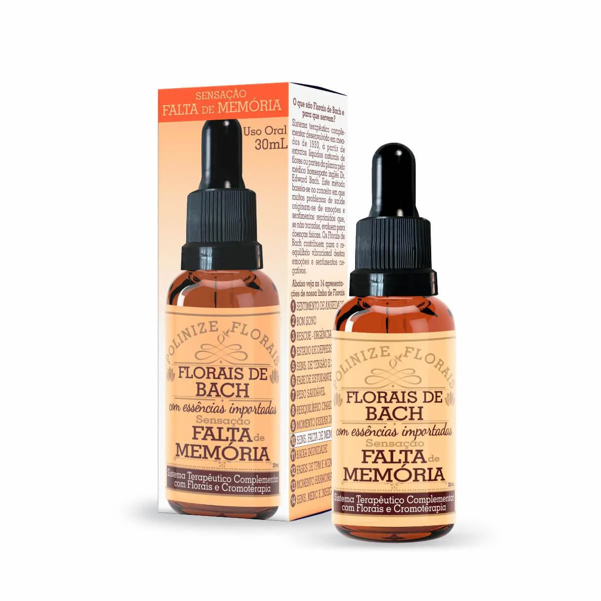 Polinize Florais Sensação Falta de Memória Florais de Bach com 30ml