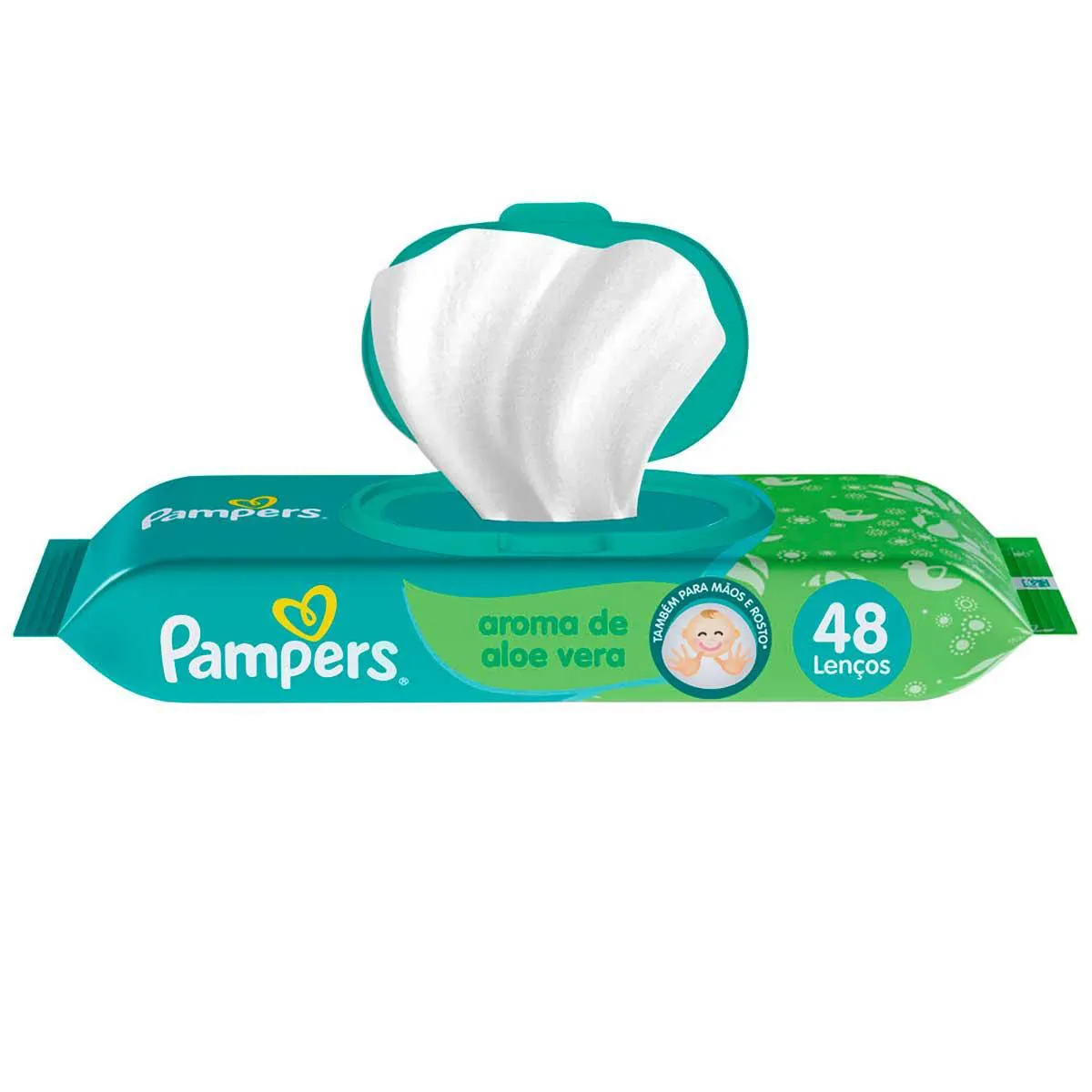 Lenço Umedecido Pampers Aroma de Aloe Vera com 48 unidades