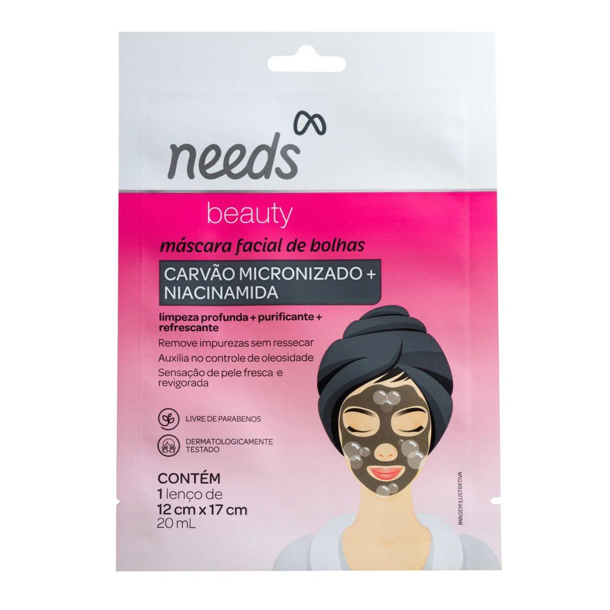 Máscara Facial Needs Beauty Bolhas Espumantes 1 unidade