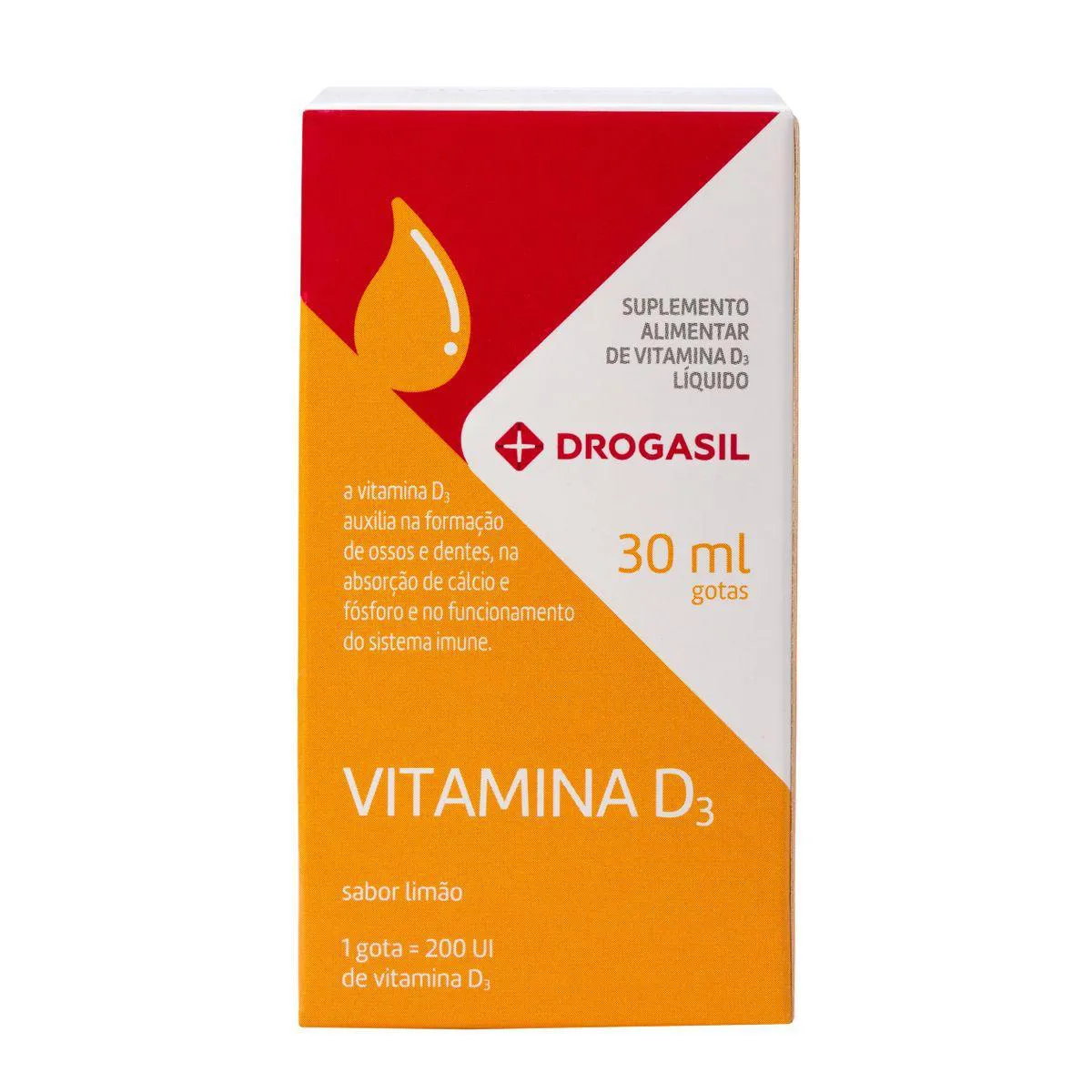 Vitamina D 200UI Drogasil Limão Gotas 30ml