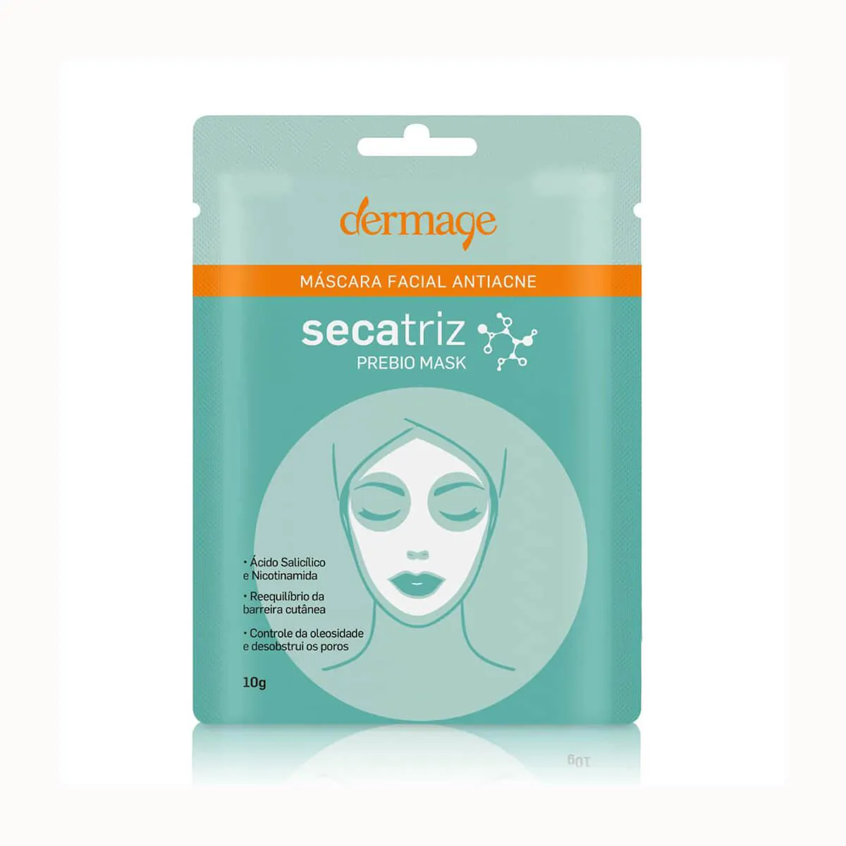 Máscara Facial Antiacne Dermage Secatriz Prebio com 10g