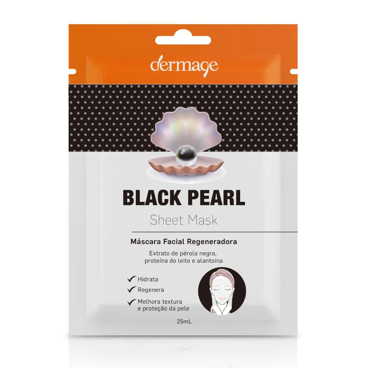 Máscara Facial Regeneradora Dermage Black Pearl Sheet Mask com 1 unidade