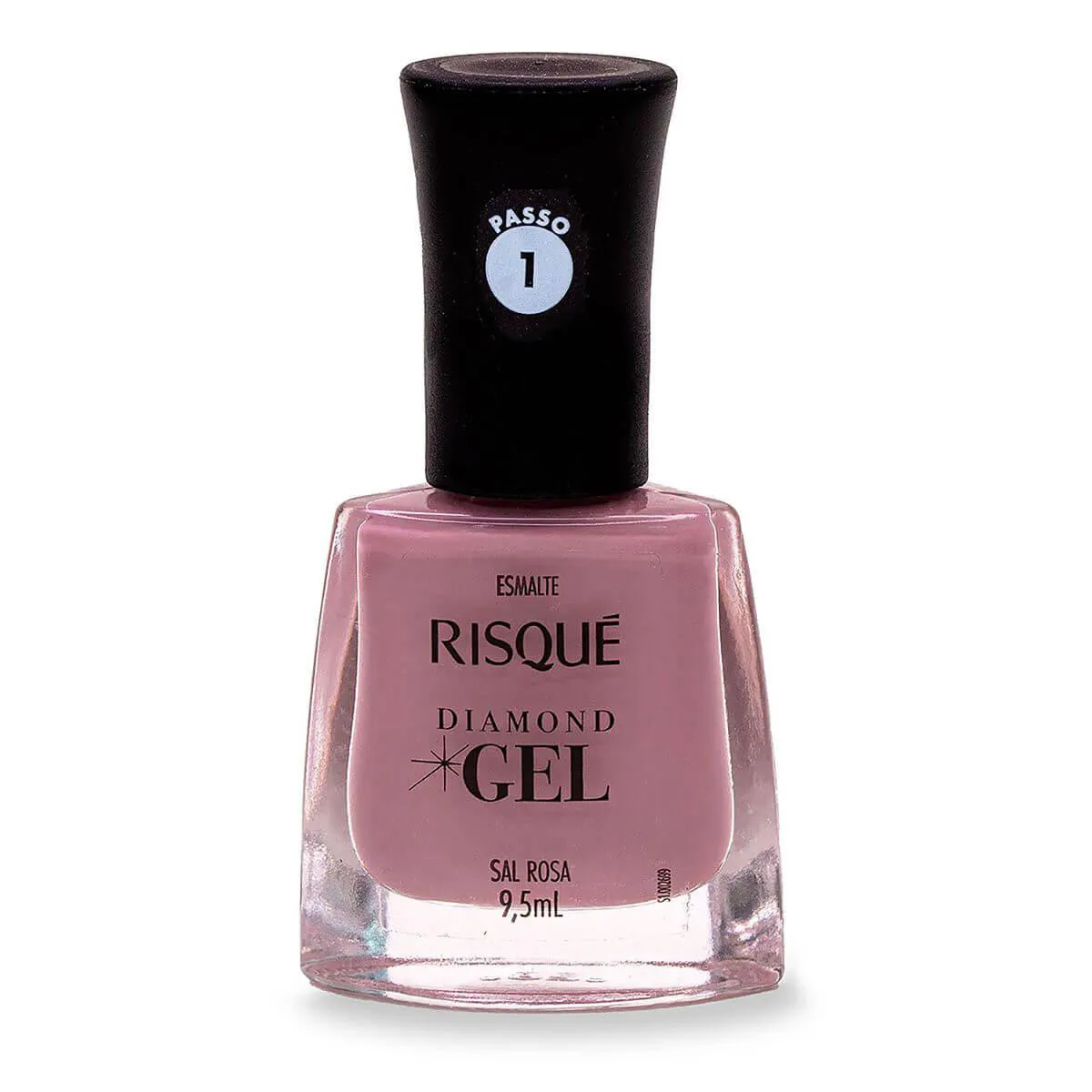 Esmalte Risqué Diamond Gel Sal Rosa Hipoalergênico com 9,5ml