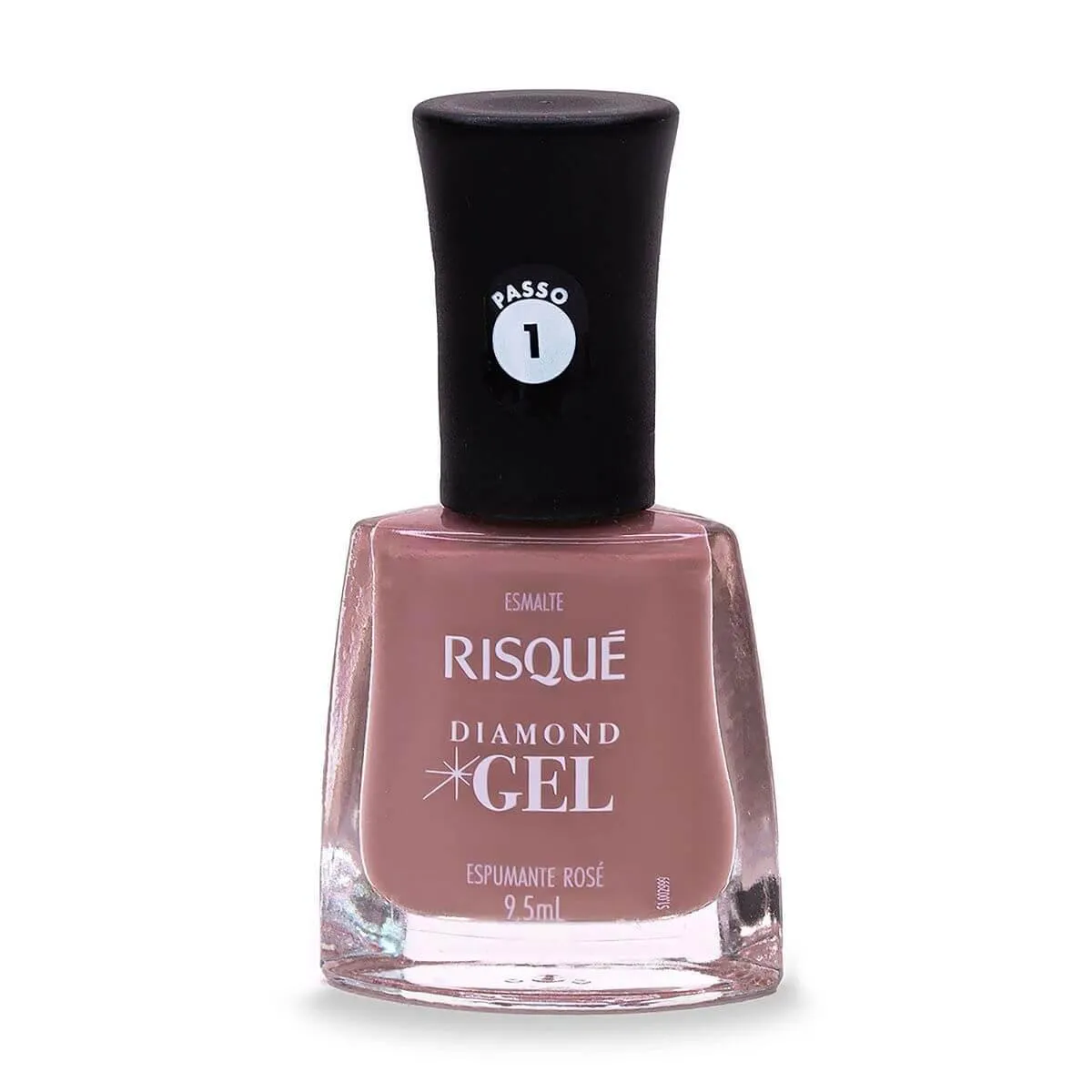 Esmalte Risqué Diamond Gel Espumante Rosé Hipoalergênico com 9,5ml