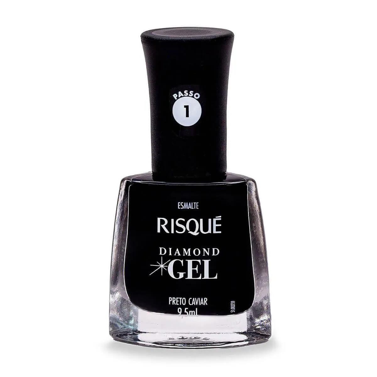 Esmalte Risqué Diamond Gel Preto Caviar Hipoalergênico com 9,5ml