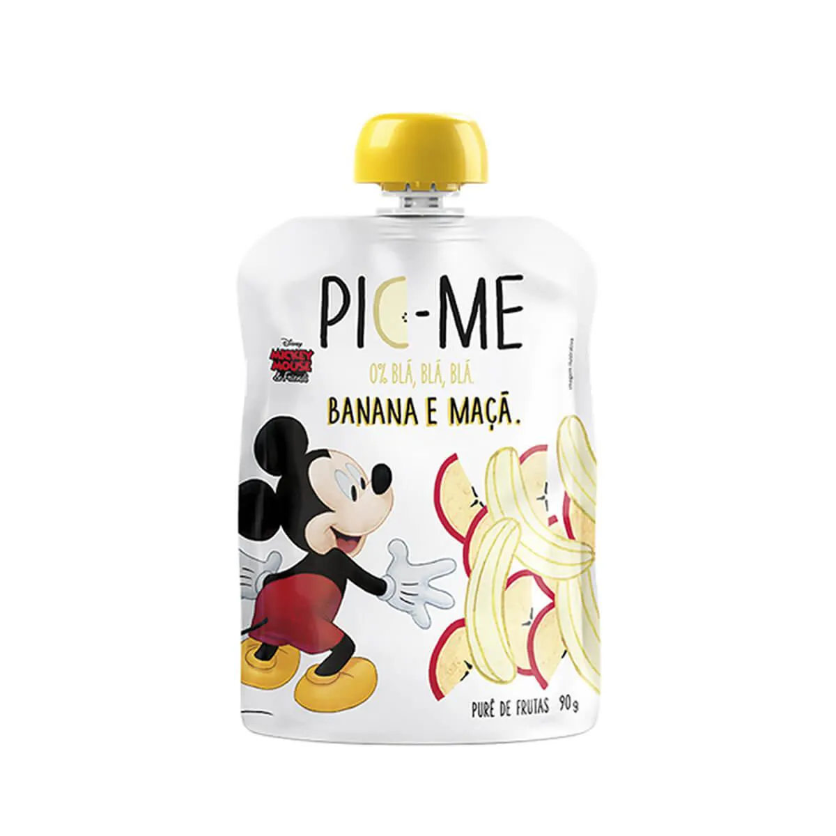 Purê de Frutas Pic-Me Disney Mickey Mouse & Friends Banana e Maçã 90g