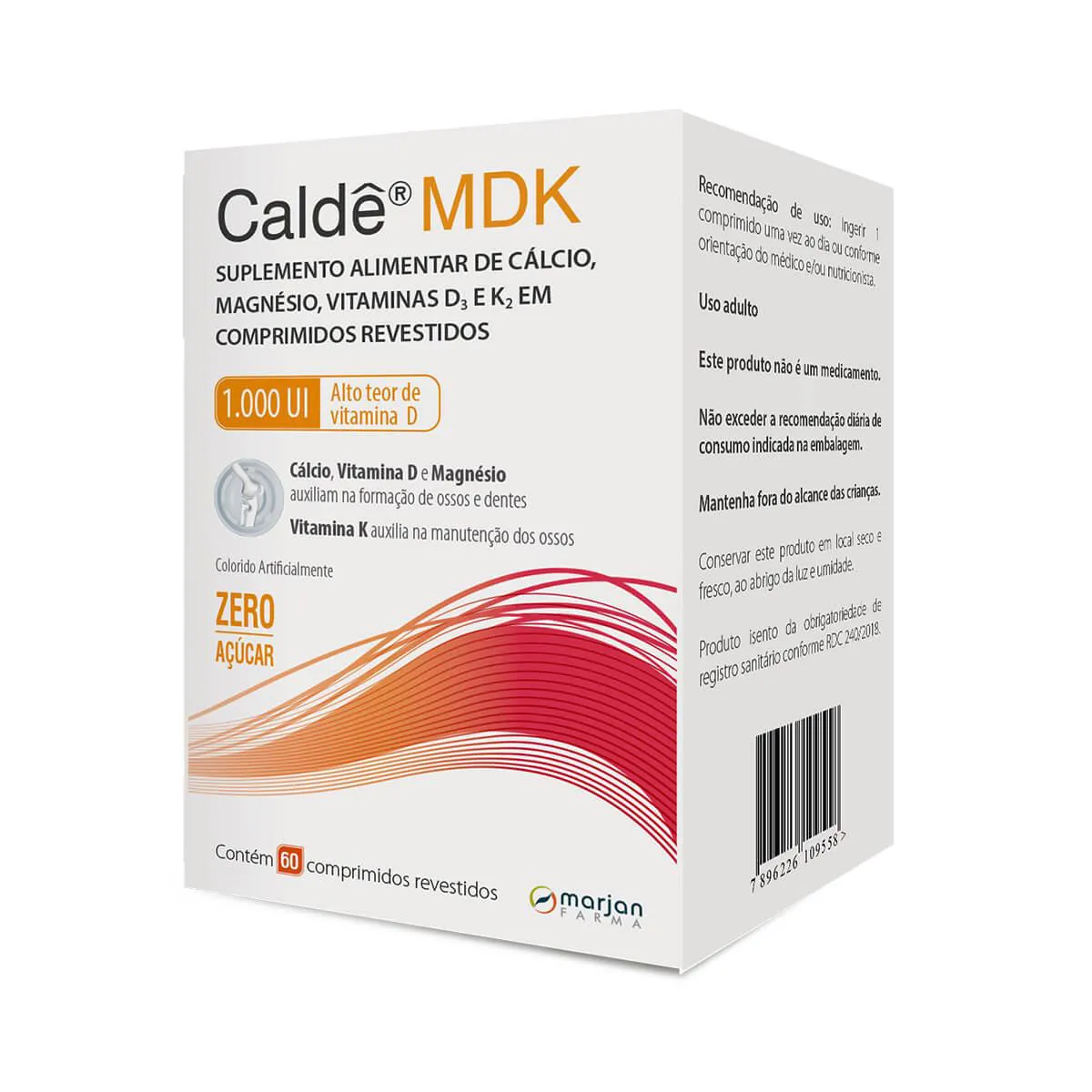 Cálcio MDK Caldê MDK 1000UI 60 comprimidos