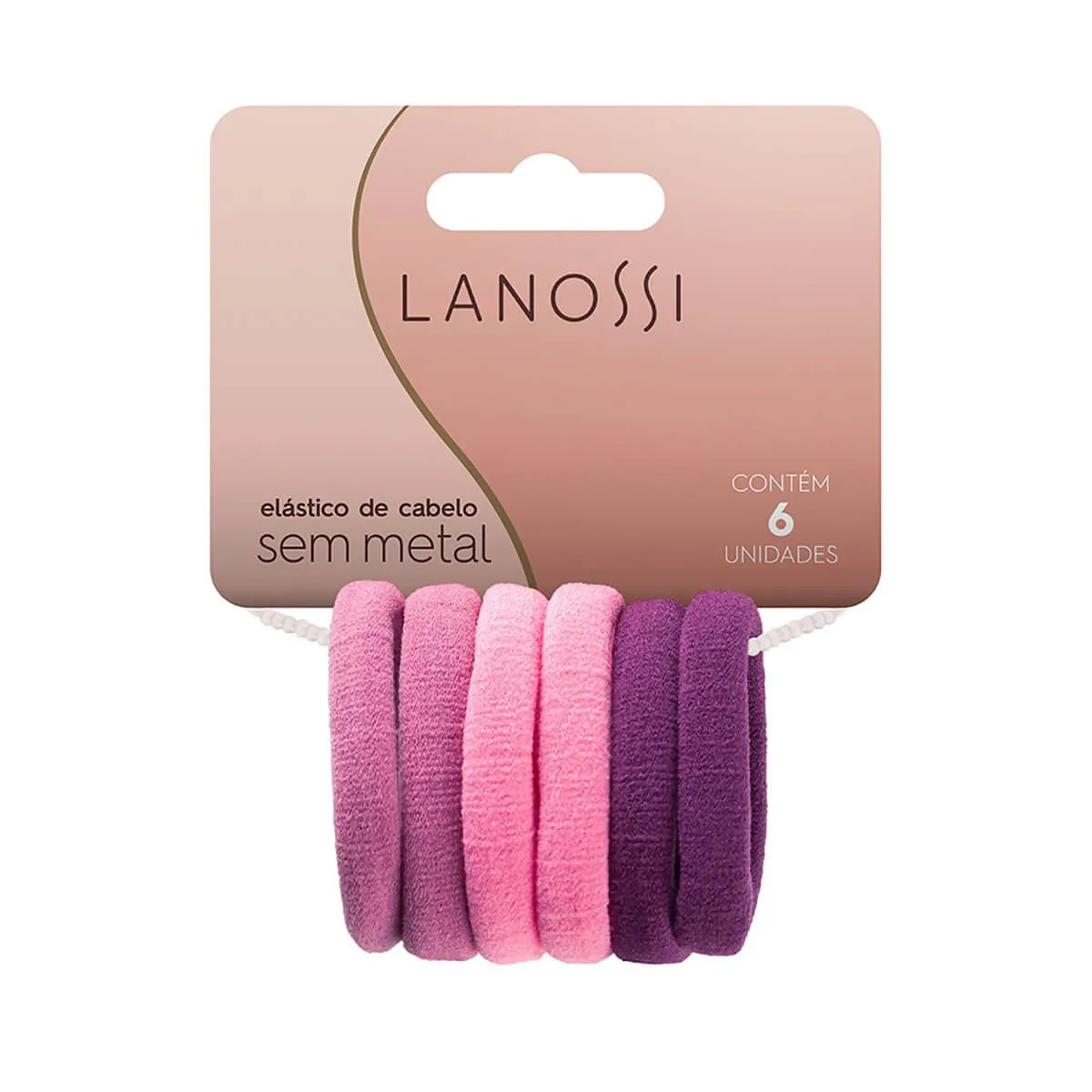 Elástico de Cabelo Lanossi Violeta - 6 unidades