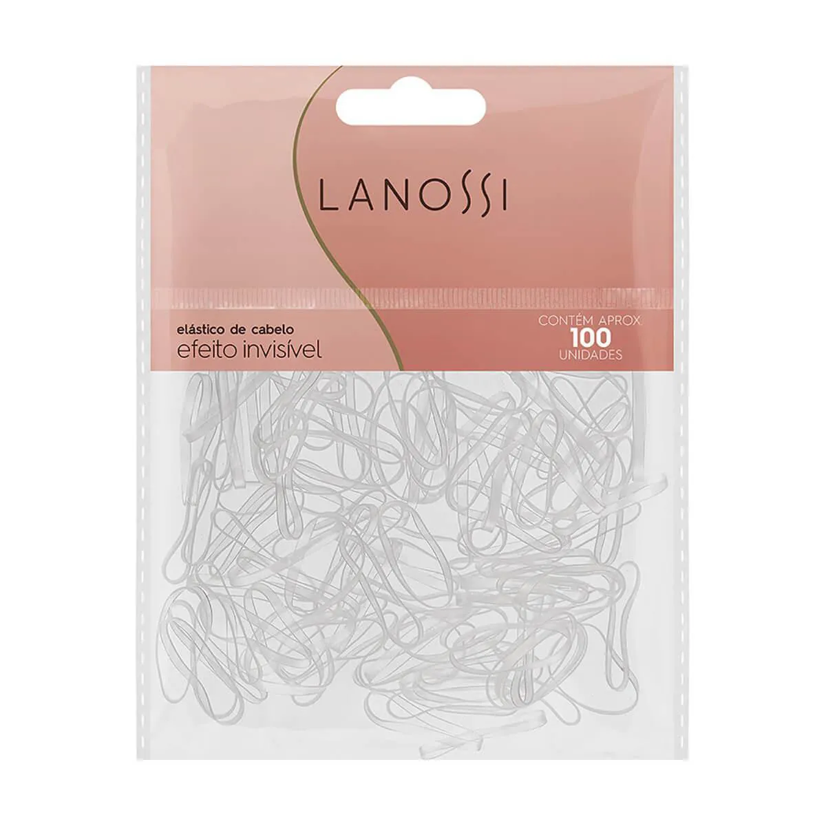 Elástico de Cabelo Lanossi Efeito Invisível - 100 unidades