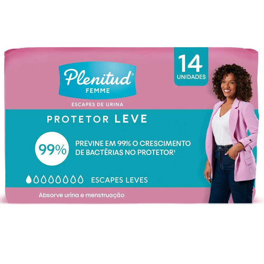 Absorvente para Incontinência Urinária Plenitud Femme Feminino Absorção Leve 14 unidades