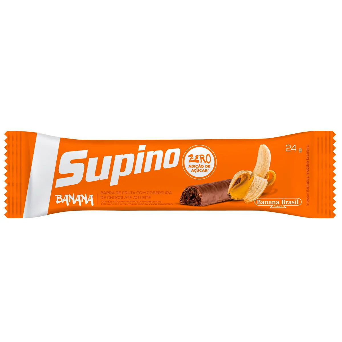 Barra de Fruta Supino Sabor Chocolate com Recheio de Banana com 24g