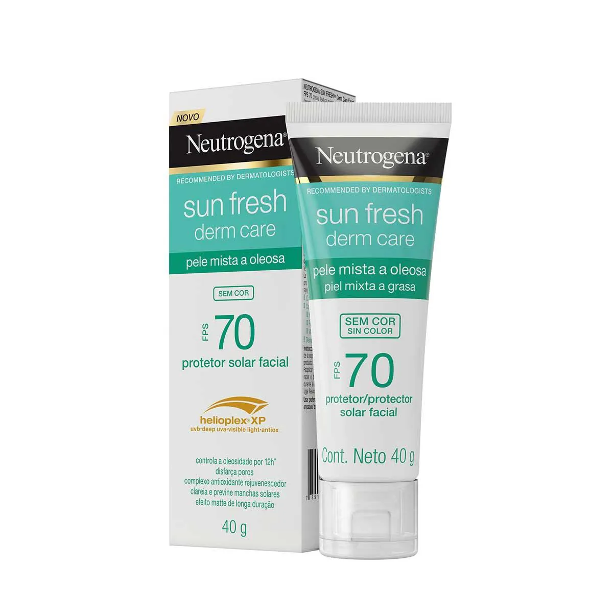 Protetor Solar Facial FPS 70 Neutrogena Sun Fresh Derm Care Sem Cor 40g