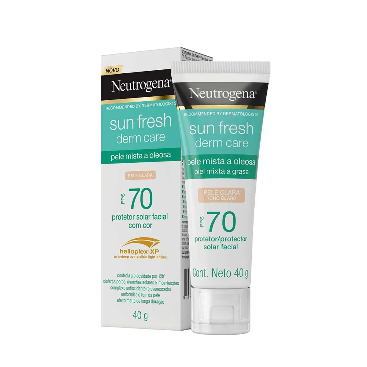 Protetor Solar Facial FPS 70 Neutrogena Sun Fresh Derm Care Pele Clara 40g