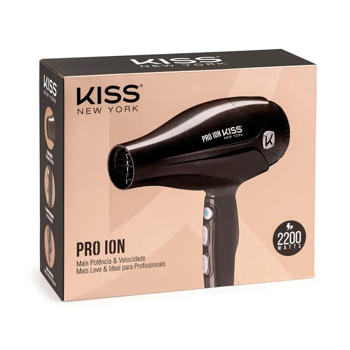 Secador de Cabelo Kiss New York Pro Ion 2200W 127V com 1 unidade