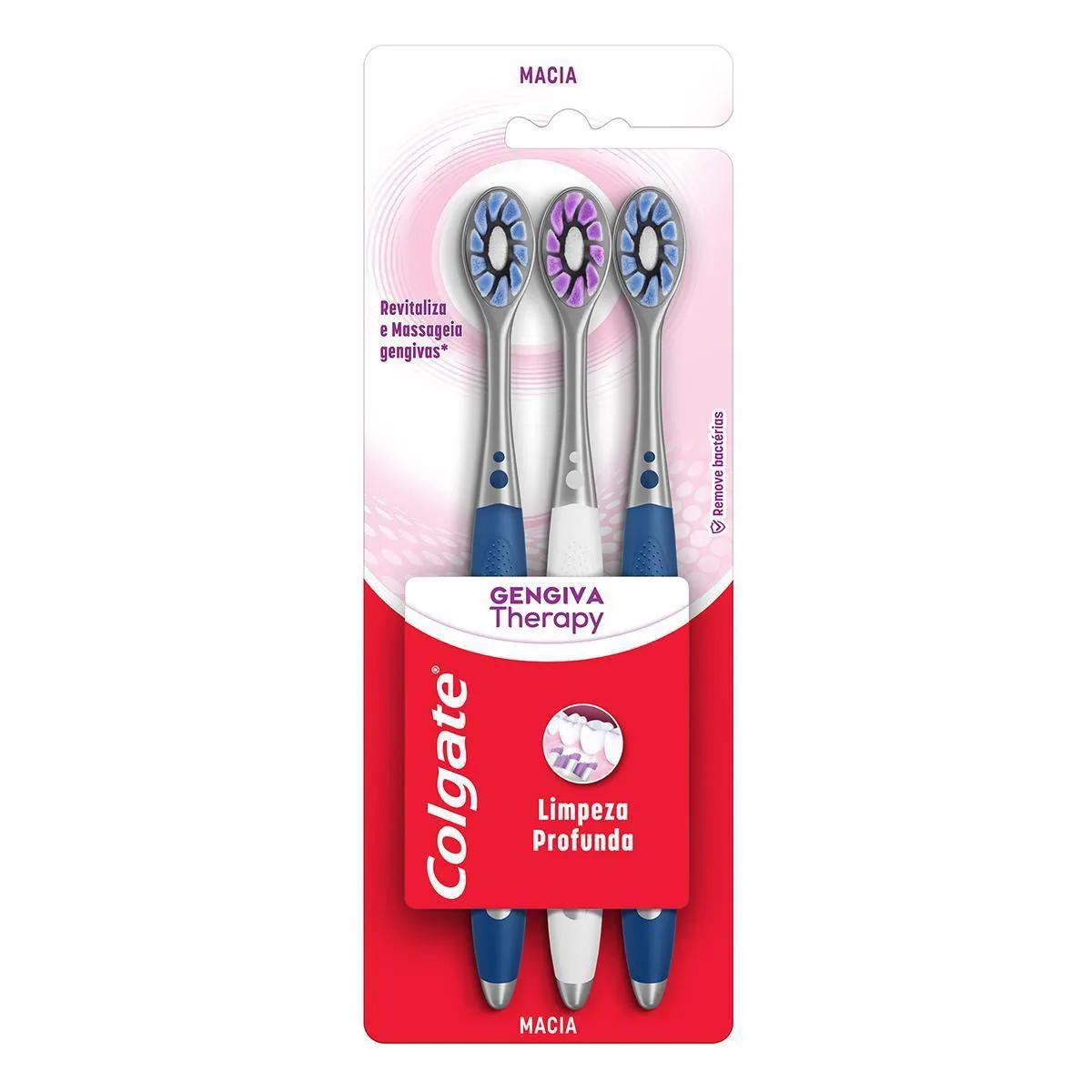 Kit Escova de Dente Colgate Gengiva Therapy Macia 3 unidades