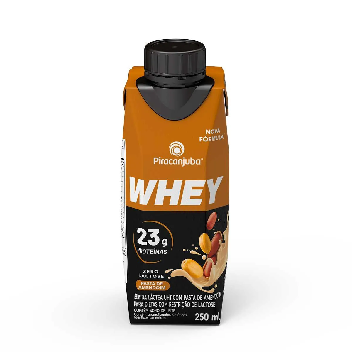 Whey Zero Lactose Piracanjuba Sabor Pasta de Amendoim com 250ml