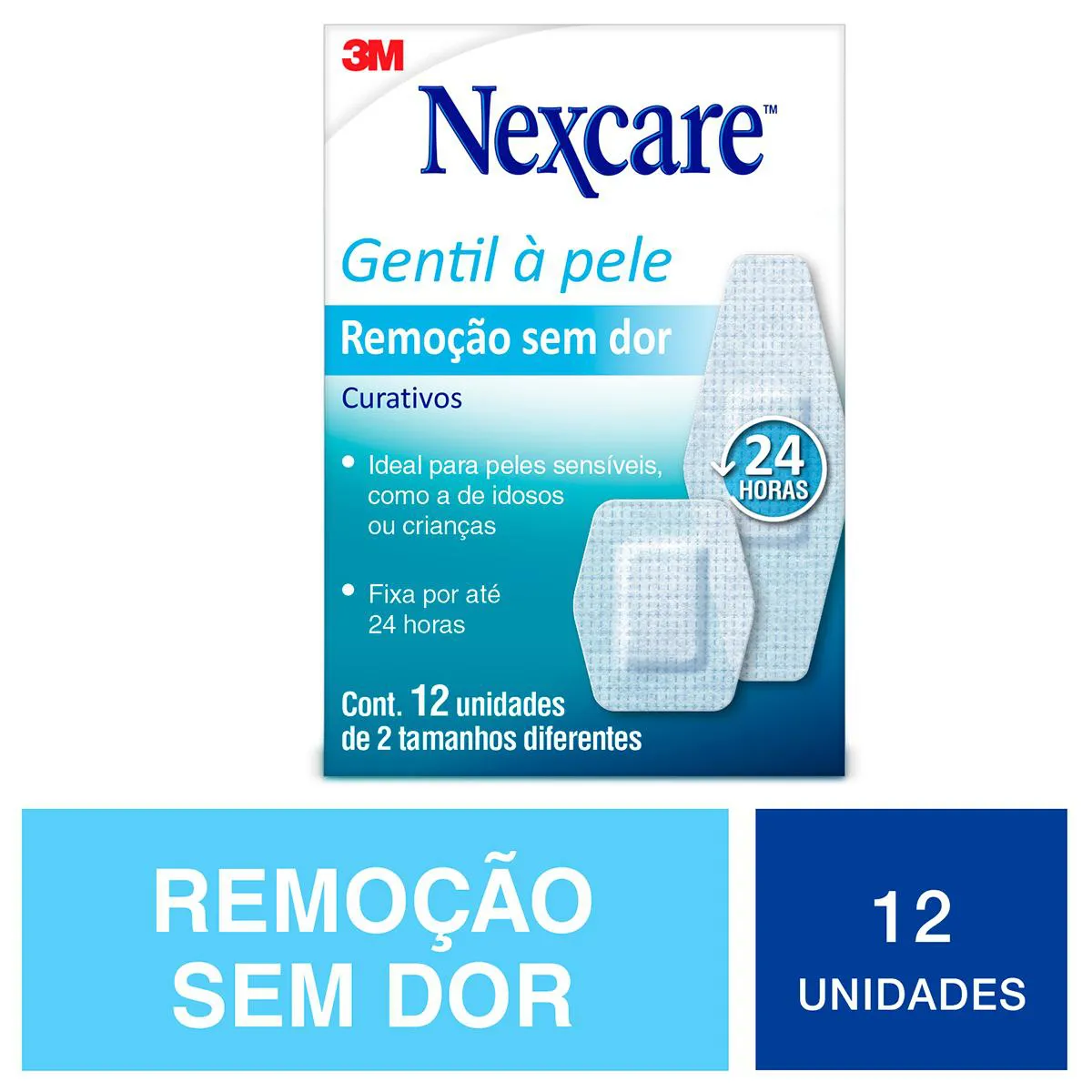 Curativo 3M Nexcare Remoção Sem Dor com 12 unidades