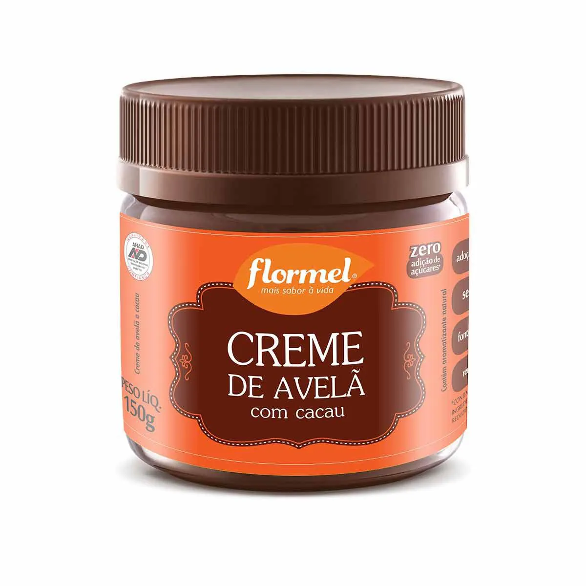 Creme de Avelã com Cacau Flormel Zero Açúcar 150g