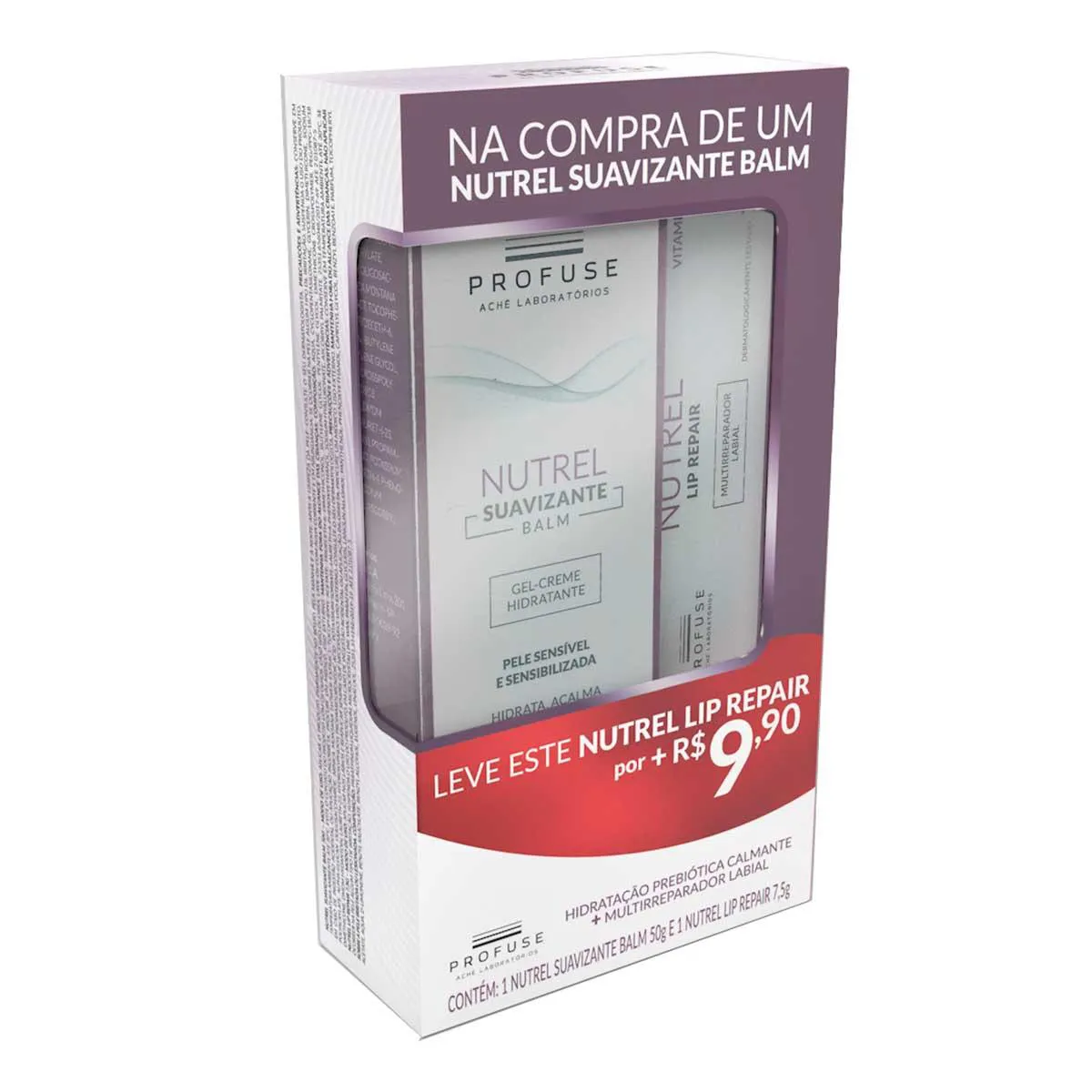 Kit Profuse Nutrel Gel-Creme Hidratante Suavizante Balm 50g + Multirreparador Labial Lip Repair 7,5g