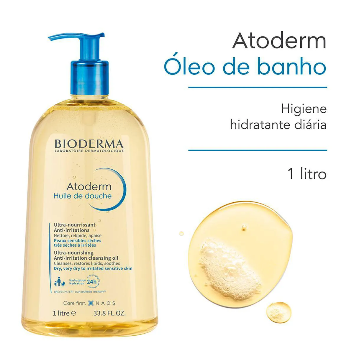 Óleo de Banho Hidratante Bioderma Atoderm com 1L