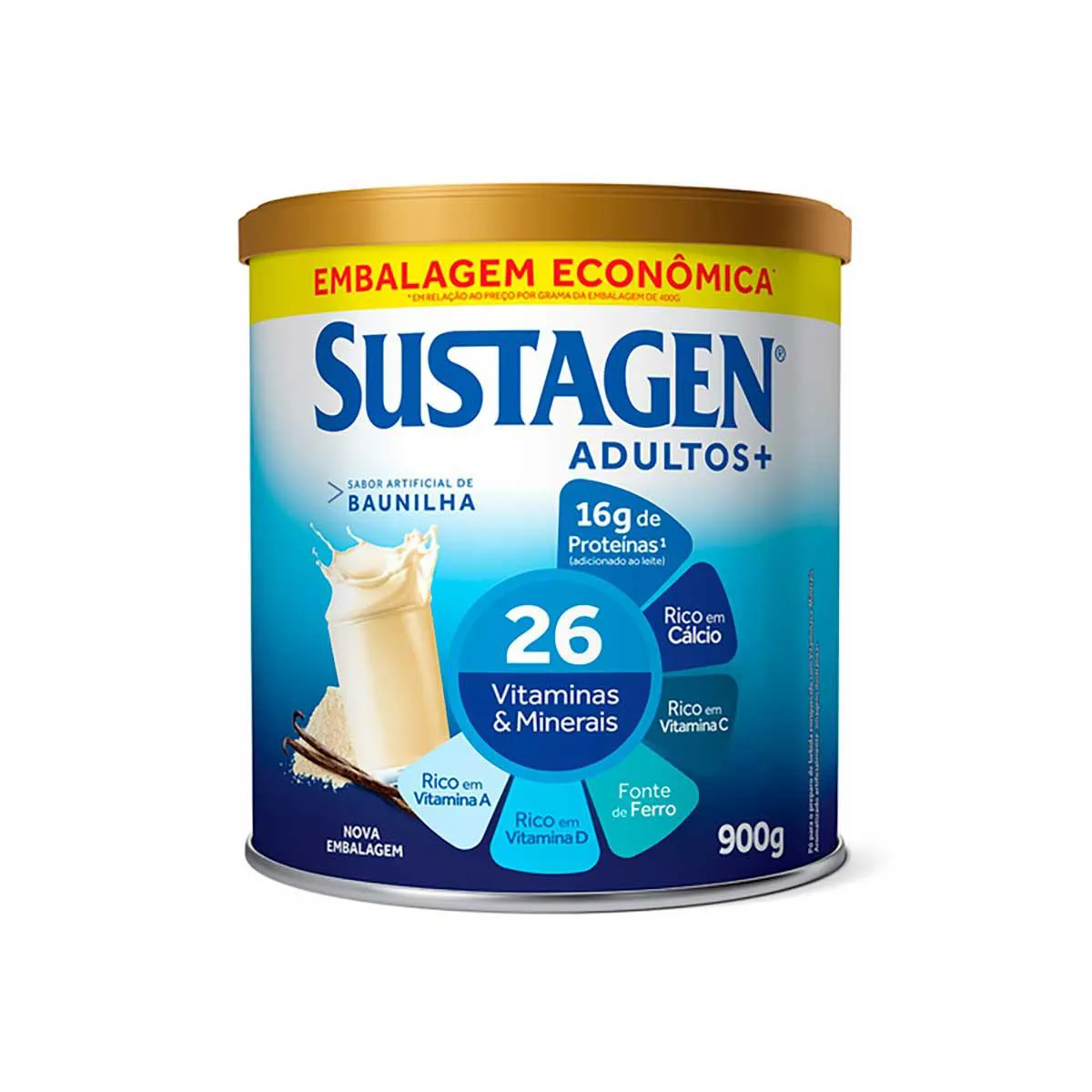 Complemento Alimentar Sustagen Adultos+ Baunilha 900g