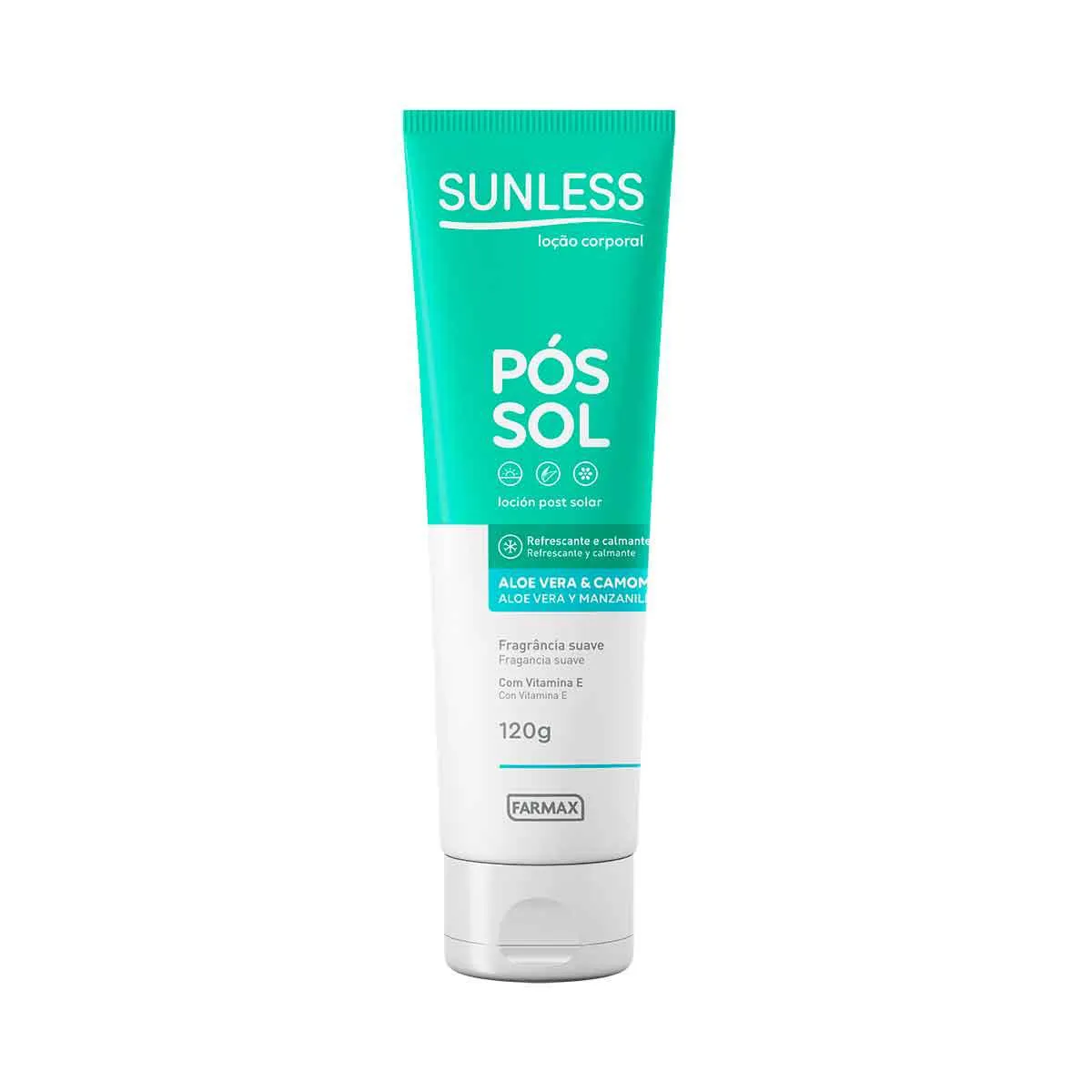 Loção Corporal Pós Sol Sunless Aloe Vera e Camomila com 120g