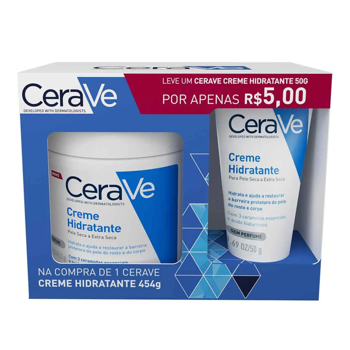 Kit Creme Hidratante Corporal CeraVe com 453g + 50g