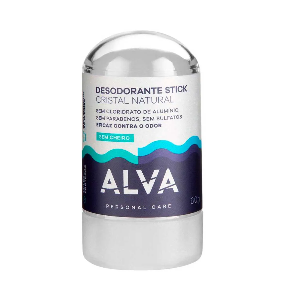 Desodorante Vegano Sem Alumínio Stick Cristal Alva Personal Care Cristal Natural 12h Sem Perfume 60g