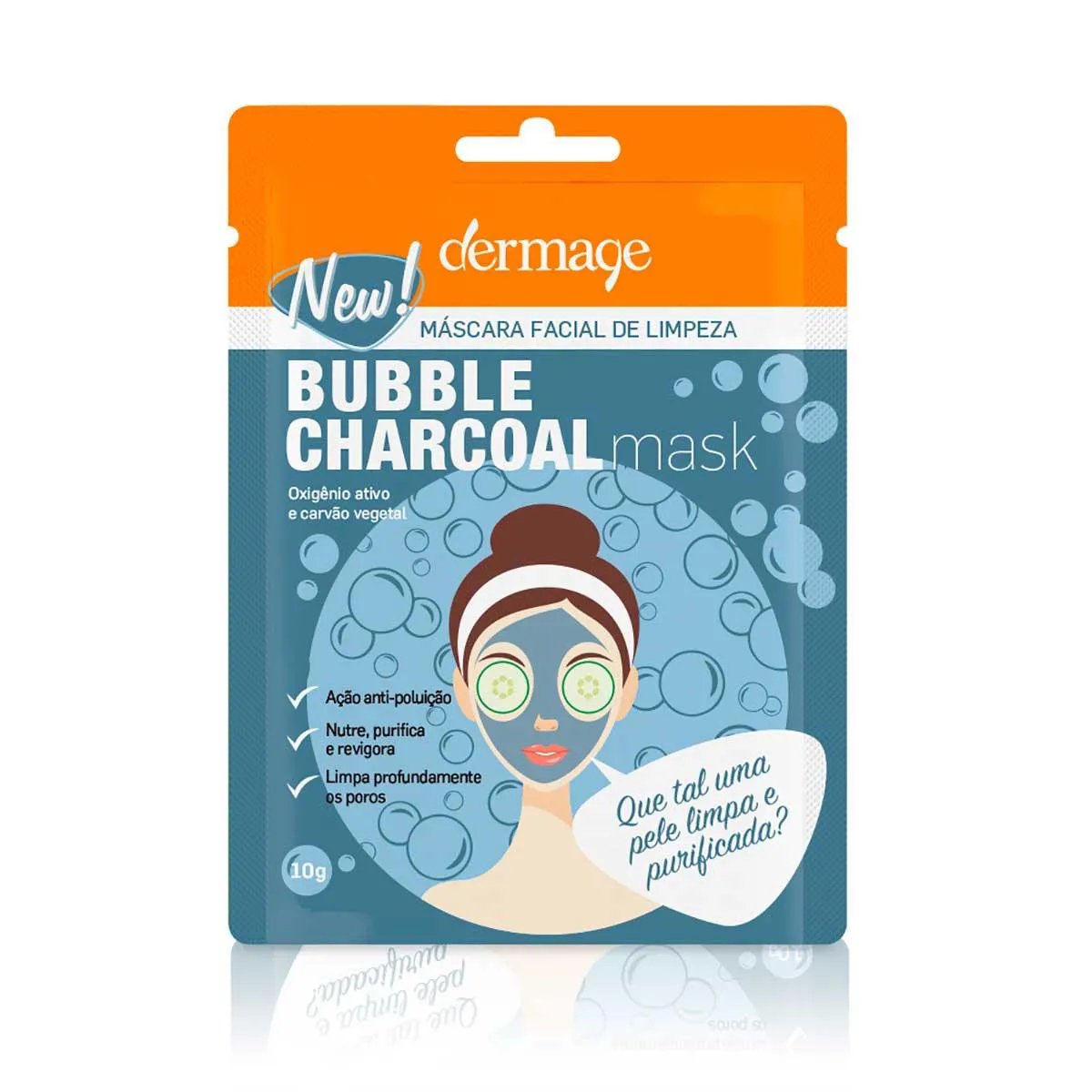 Máscara Facial Dermage Bubble Charcoal com 10g