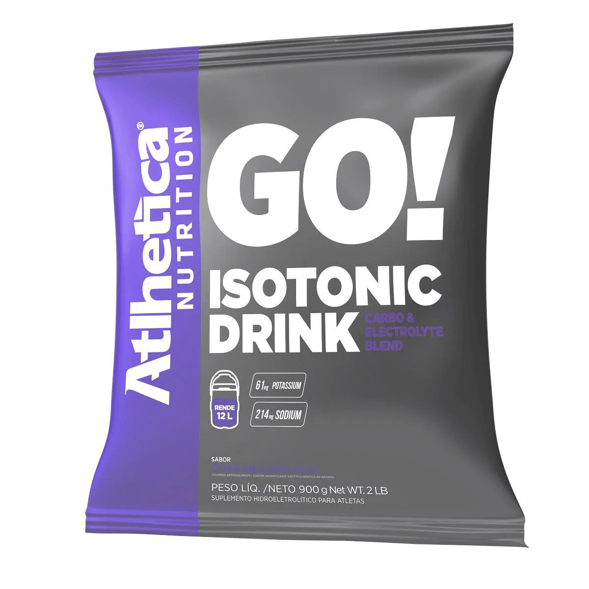 Isotônico Go Isotonic Drink Atlhetica Nutrition Guaraná com Açaí 900g