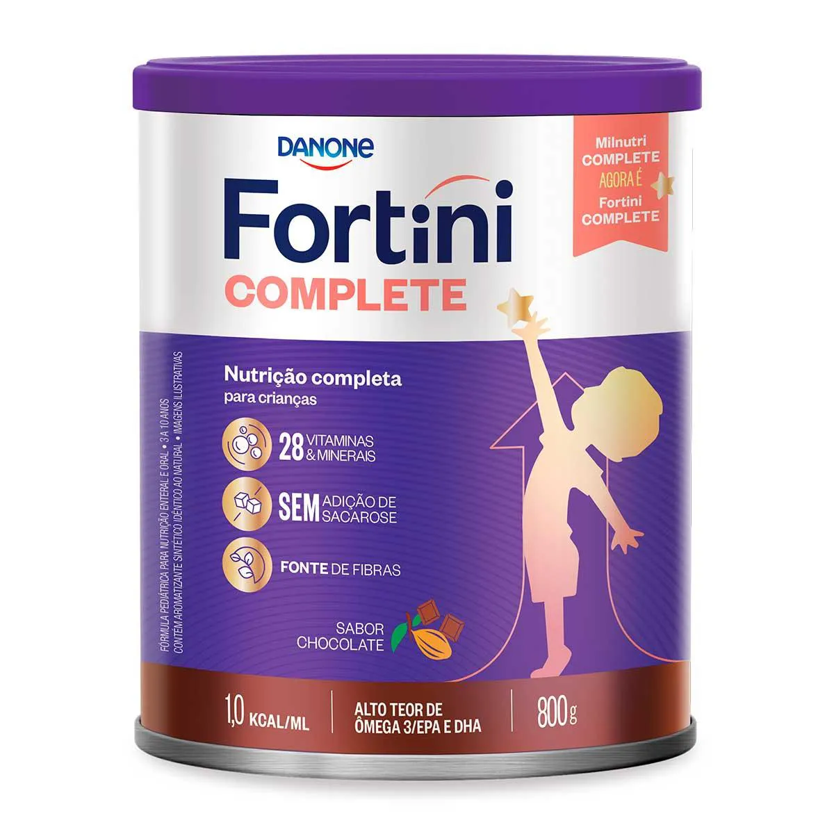 Fórmula Infantil Fortini Complete Danone Chocolate 3 a 10 anos 800g