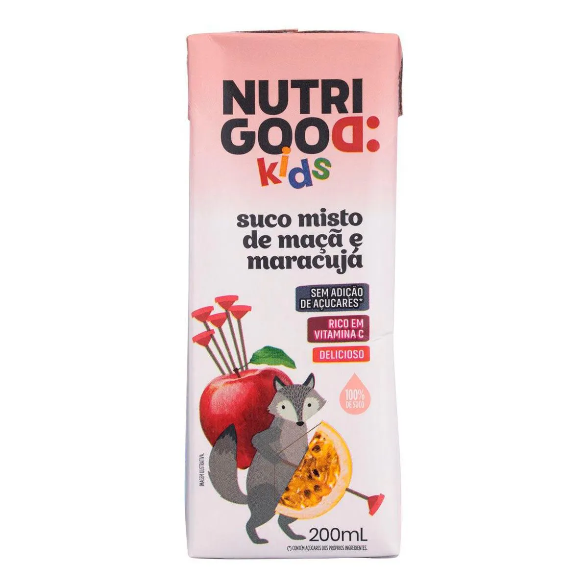 Suco Infantil Nutrigood Kids sabor Maçã e Maracujá com 200ml