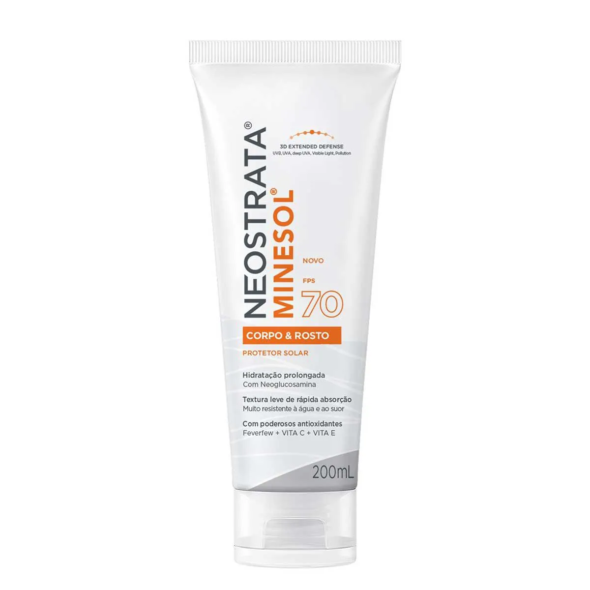 Protetor Solar Facial e Corporal FPS 70 NeoStrata Minesol 200ml