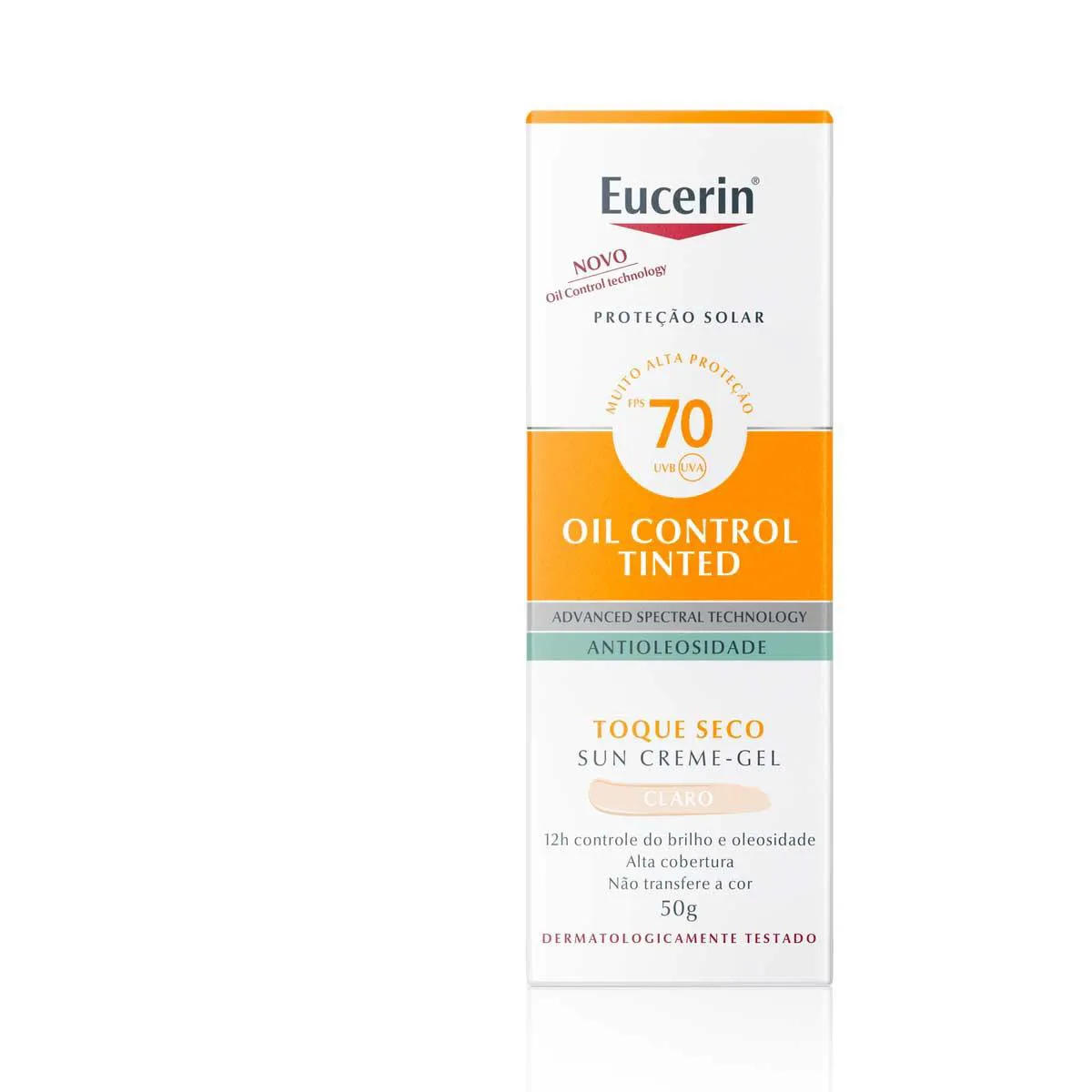 Protetor Solar Facial Eucerin Sun Oil Control Tinted Claro FPS70 com 50g