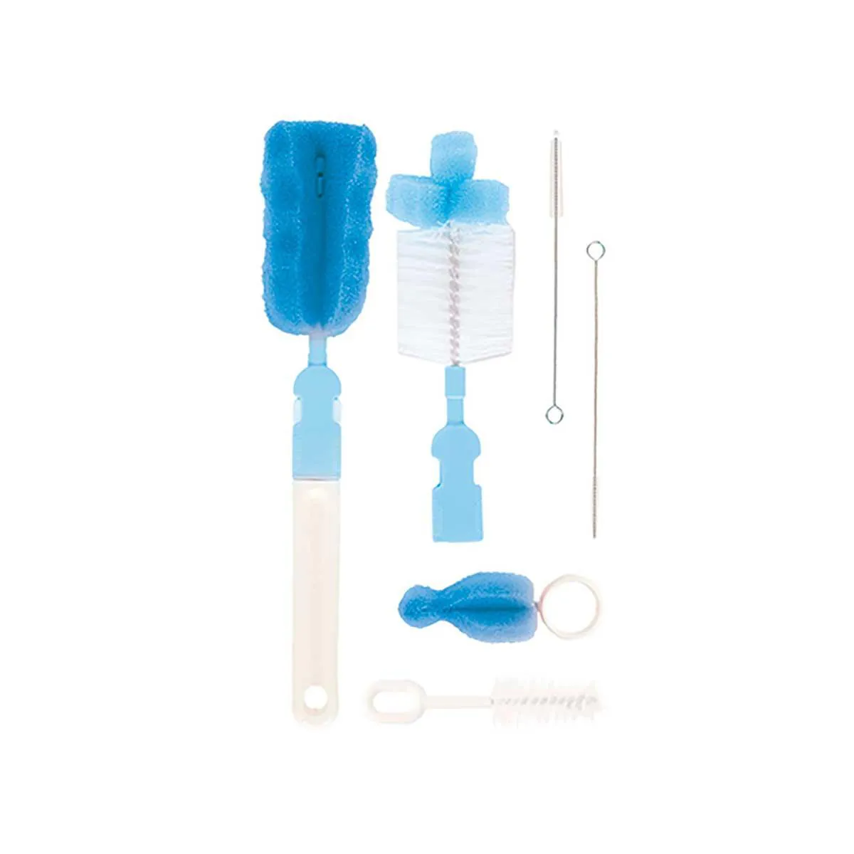 Kit Escova para Mamadeira e Canudo Buba Baby Cor Azul com 1 unidade